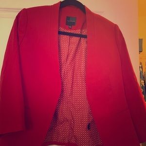 Red cropped blazer